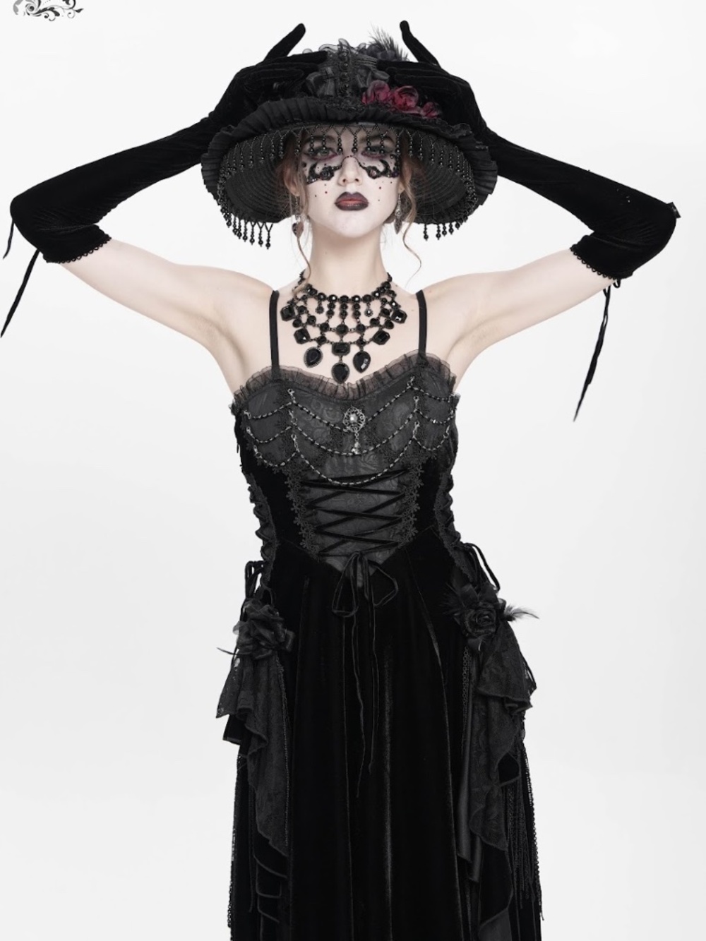 Devil Fashion Gothic Victorian Vampire In the Cover of the Night Black Dress - Picture 16 of 17